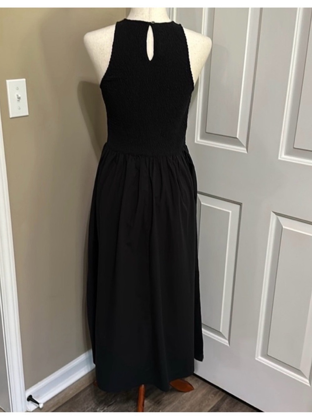 Madewell NWT Melody Midi Dress in True Black - Picture 7 of 8